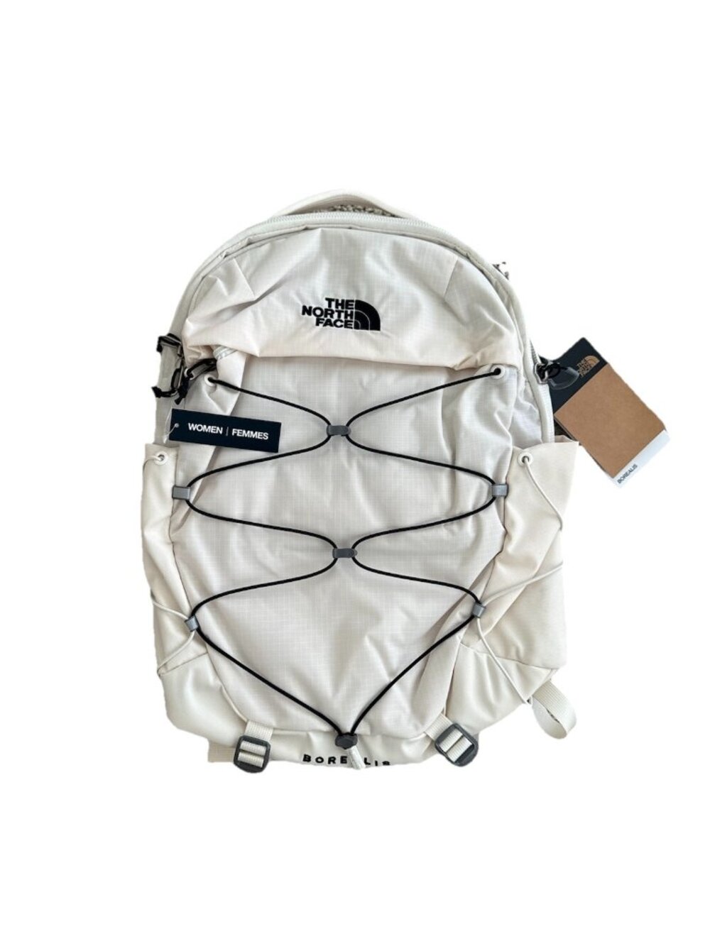 North Face Women Borealis Laptop Mac Backpack Cream Off White School Travel Hike